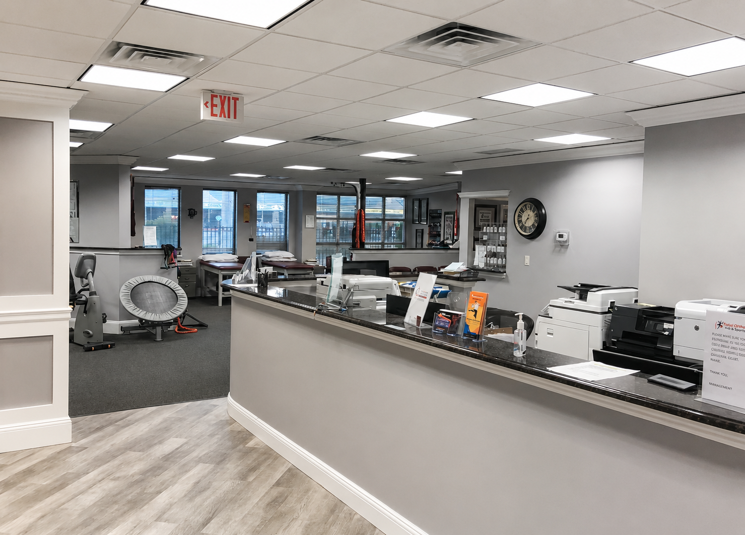 Main reception desk at the Deer Park chiropractic office