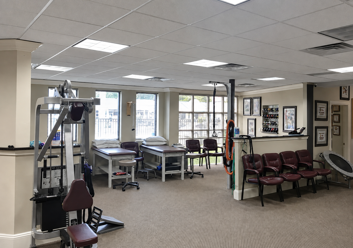 Open chiropractic treatment area at the Deer Park office
