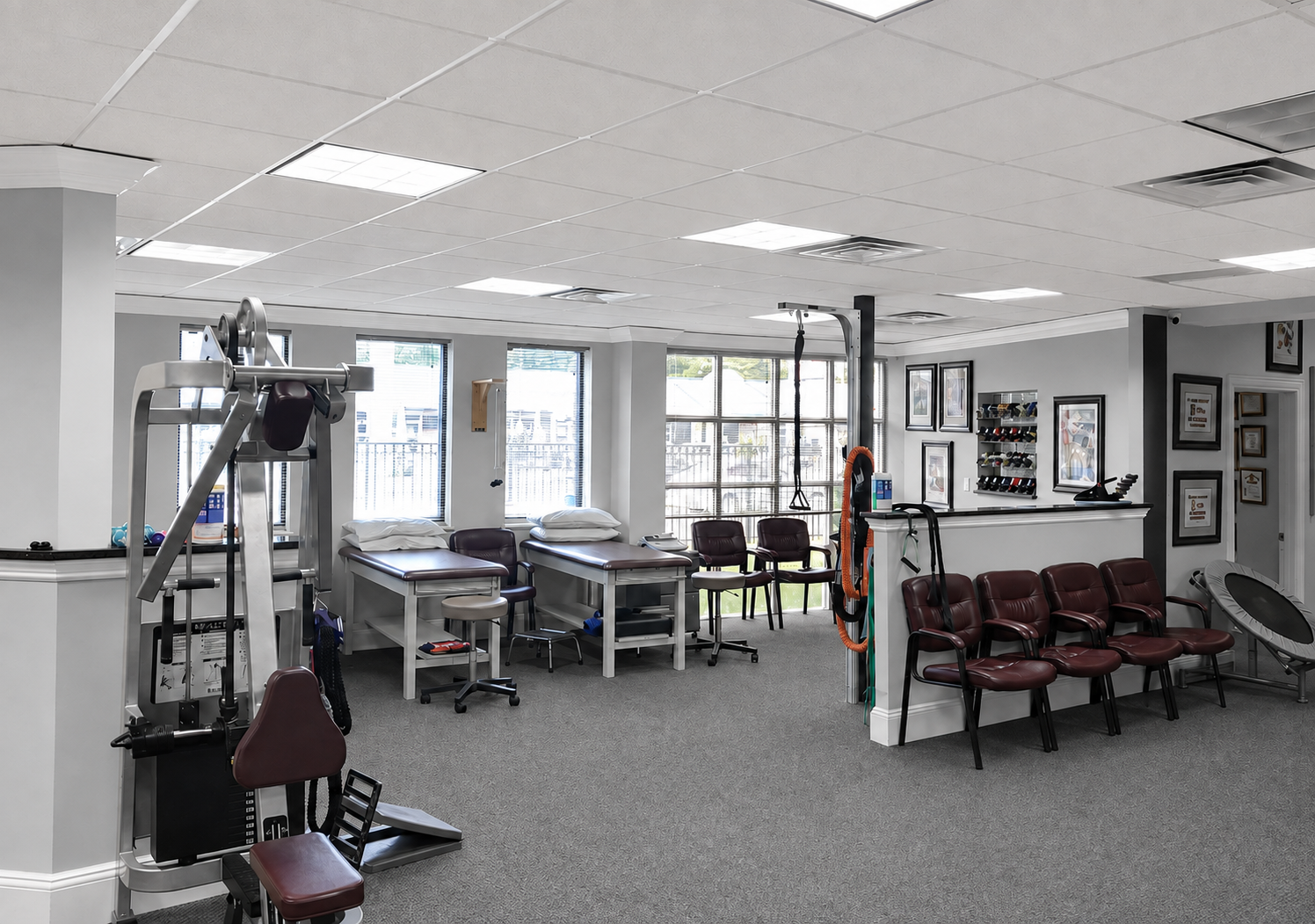 Open chiropractic treatment area at the Deer Park office