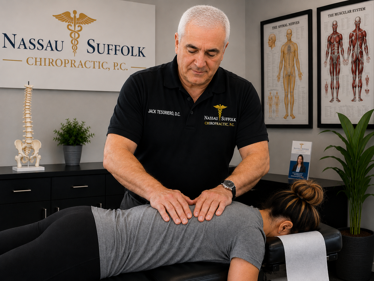 Jack Tesoriero providing chiropractic treatment to a patient